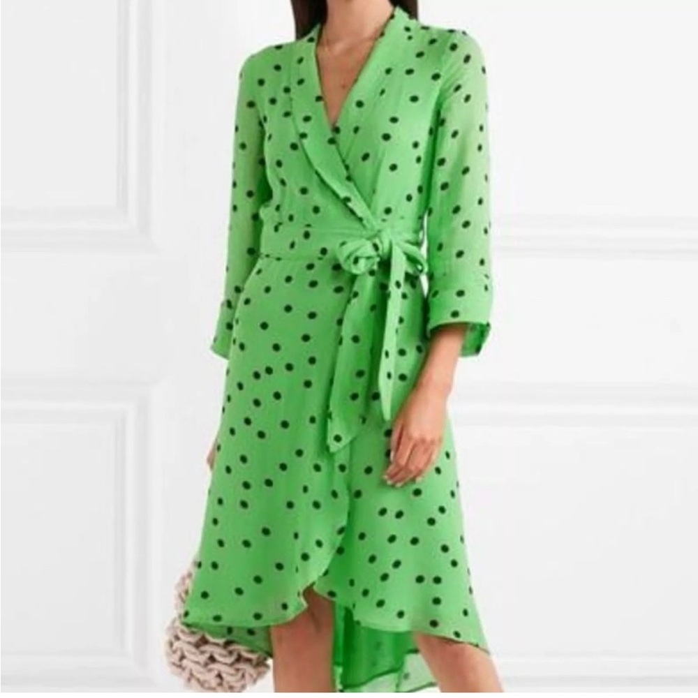 ganni Dainty Georgette Wrap Dress Classic 36 usa s